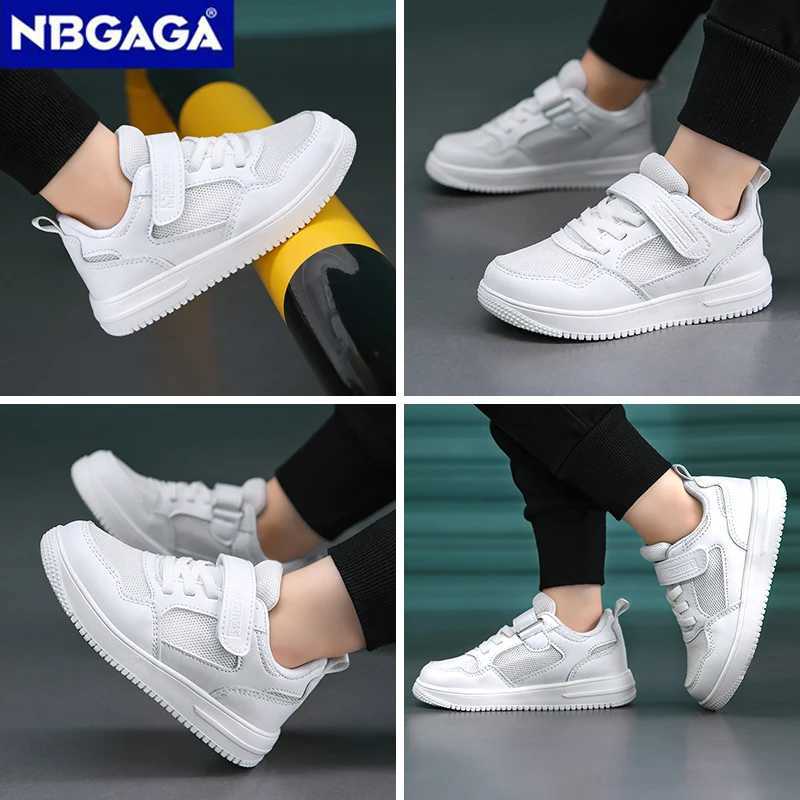 Childrens sports shoes boys casual shoes black leather flat shoes student walking shoes non slip girls shoes lightweight sports tennis shoes W250318