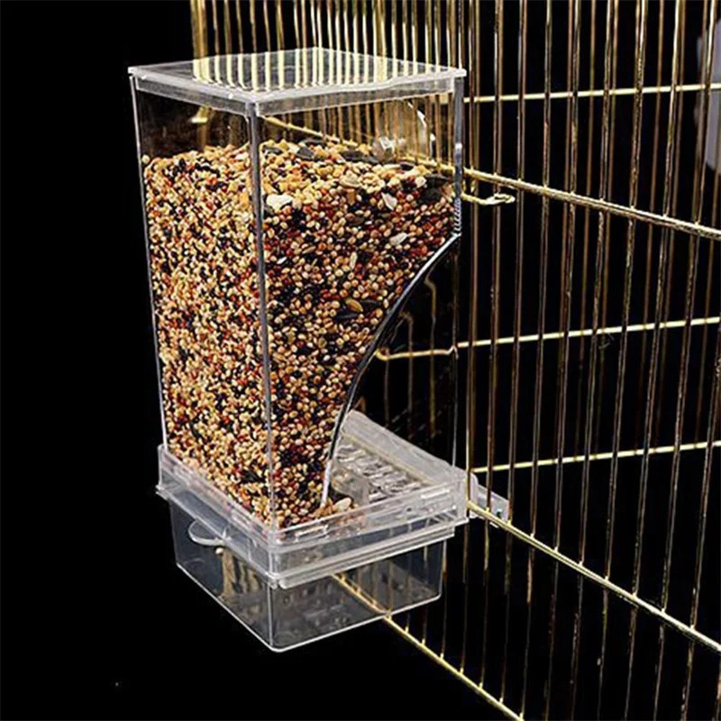 Chaos free bird feeder automatic parrot beverage acrylic seed food container cage accessories suitable for small and mediumsized parachutes 250318