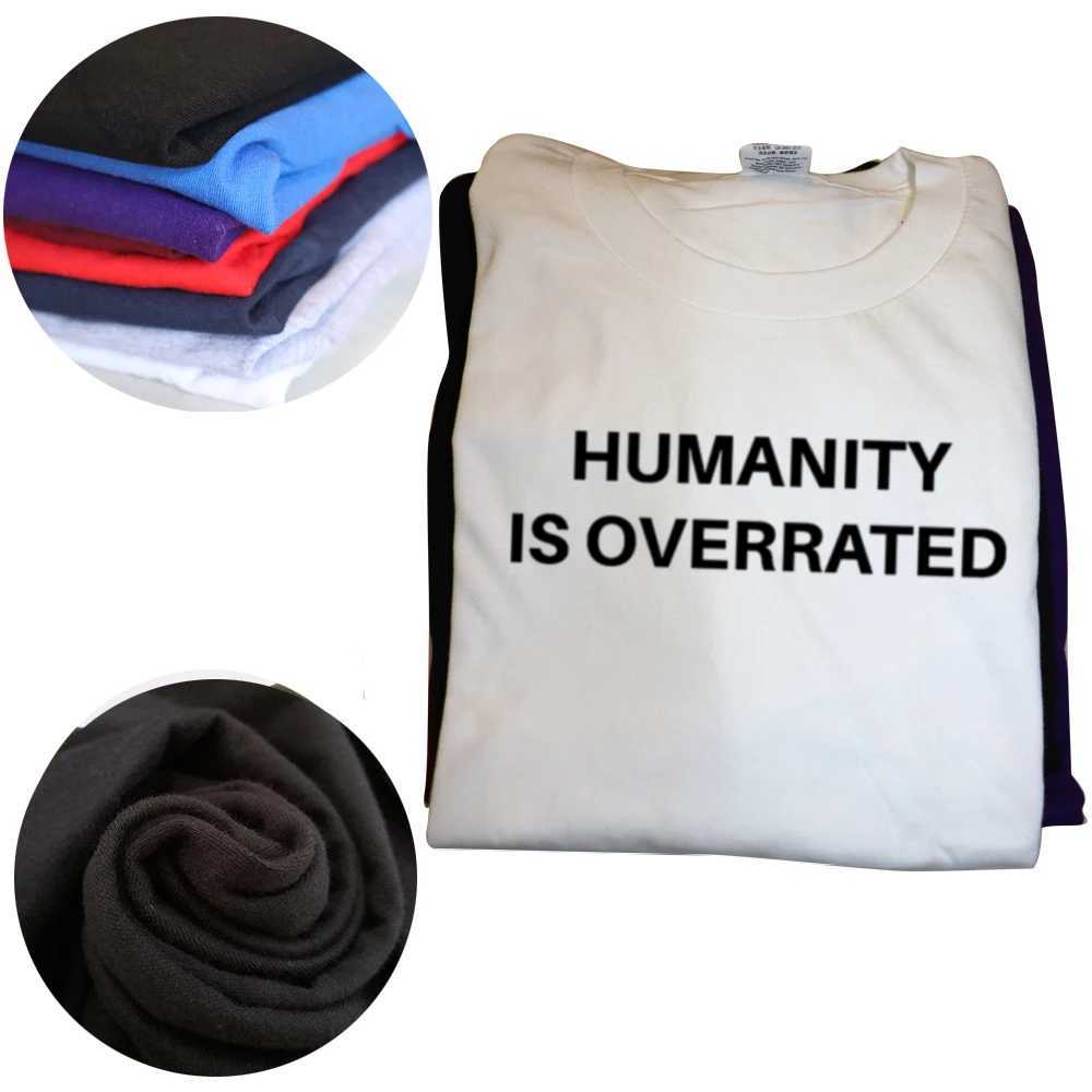 Humanity Is Overrated T-Shirt Boys Animal Print Shirt T Shirt for Men Anime Clothes New in Tops Tees Heavyweight Male CartoonXJ250318