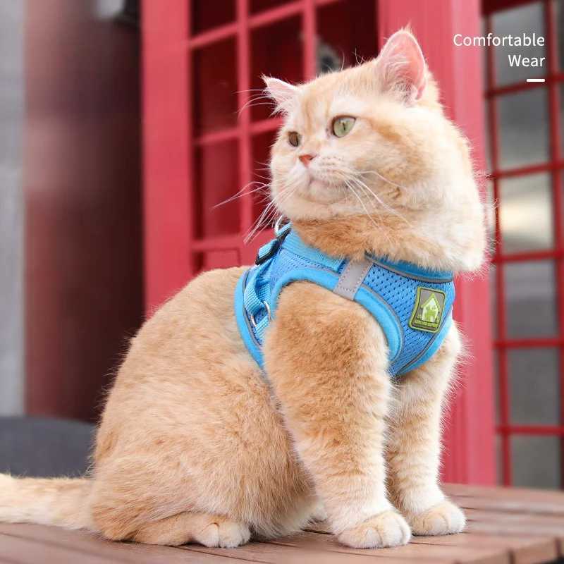 Cat chest strap with reflective belt pet harness breathable pet harness cat harnessT250318