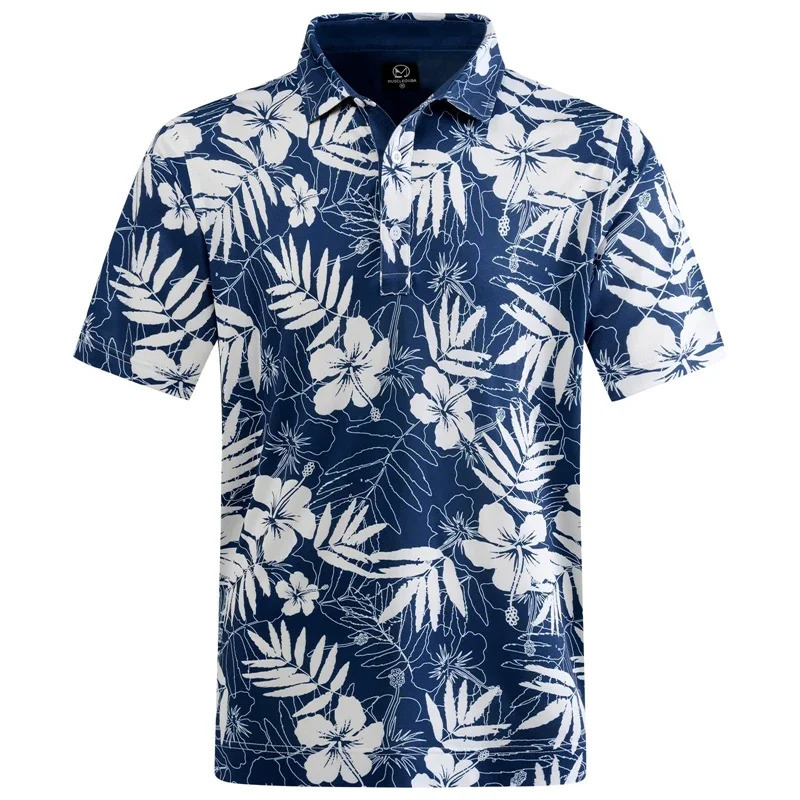 Hawaiian Plants Polo Shirt Man Summer 3D Print Leaves Flower Short Sleeve Golf Polo Shirts Oversized Street Tops T-Shirt Clothes 250318