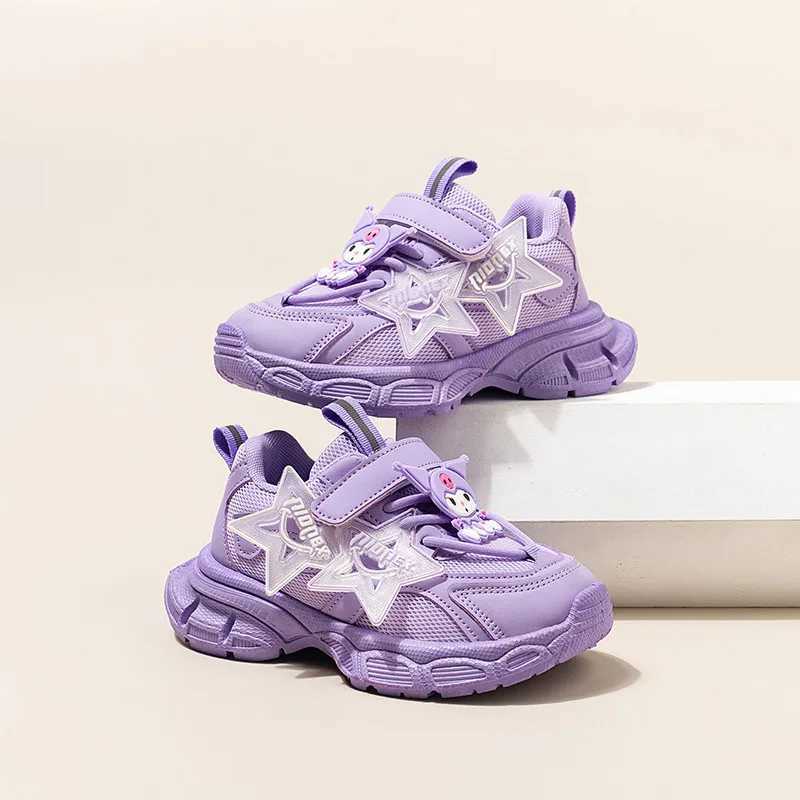 2024 Spring Autumn New Children Sneakers for Girls Fashion Cute Kuromi Soft Comfortable Anti-slippery Versatile Sports Shoes W250318