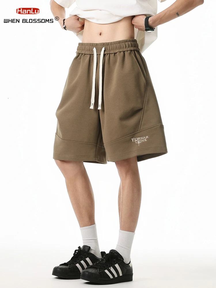 Summer mens clothing shorts sport retro cotton embroidery ruffle hip-hop oversized Bermuda streetwear 250317