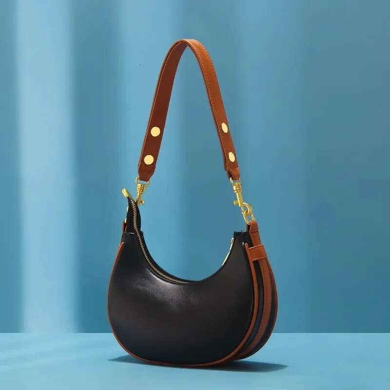 Fashion Half Moon Hobo For Women 2024 Soft Pu Leather Zipper Underarm Quality Shoulder Bag Casual Shopper Female