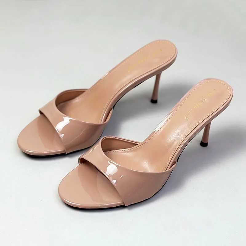 Slip Womens Fine High Heels New Summer Spring Luxury Fem Slides Shoes Fi Round Toe Wen H Pump Shoes Y250317