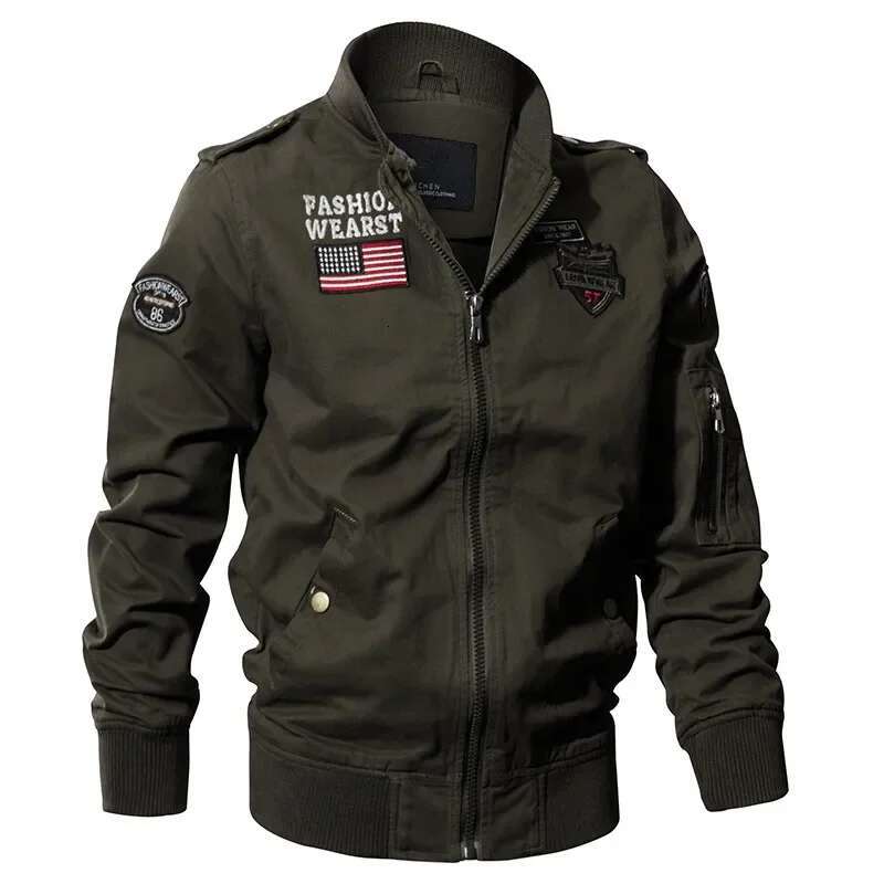 New Spring Military Style Pilot Multi-Pocket Men Tactical Flight Jacket Autumn US Air Force Motorcycle Outwear Cotton