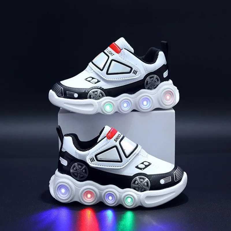 Tenis childrens LED shoes car luminous childrens casual sports shoes anti slip breathable boys shoes fashionable luminous sports shoes TenisXJ250318