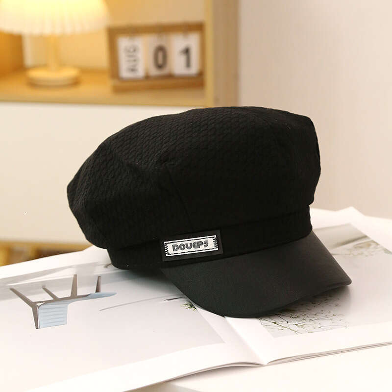 Spring and Autumn New Alphabet Octagonal Artistic Painter Beret Big Head Circumference Duck Tongue Hat