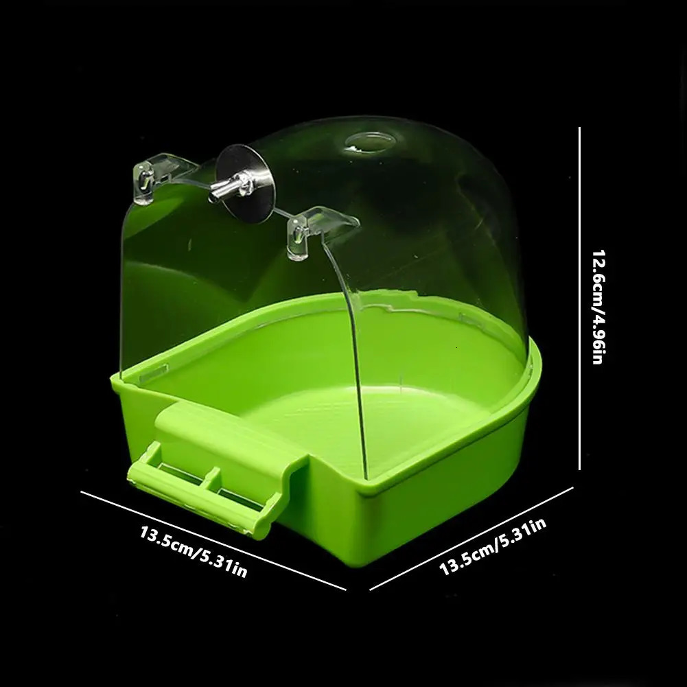 Hanging Bird Bath BoxParakeet Shower CagedParrot Box For Pet Brides Canary Budgerigar CockatielParrots P5C2 250318