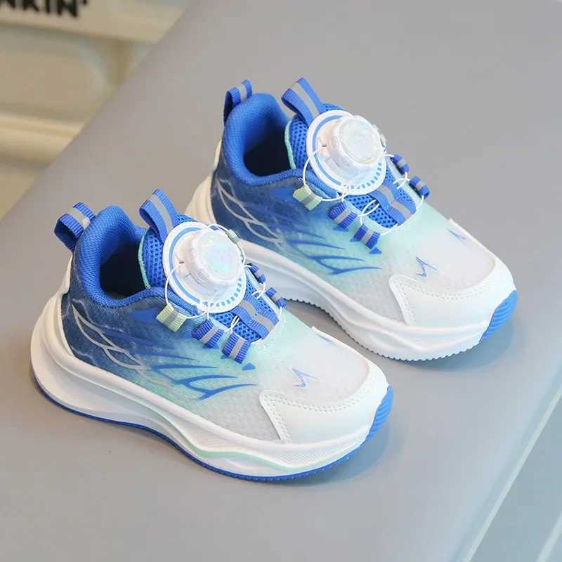 Childrens sports shoes boys casual shoes rotating buttons childrens girls running sports shoes soft soled baby mesh shoes childrens sports shoes W2503
