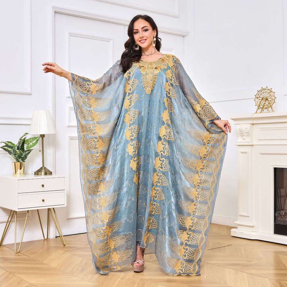 Mt041 Moroccan Muslim Robe Embroidered Bead Banquet Two Piece Set Dress