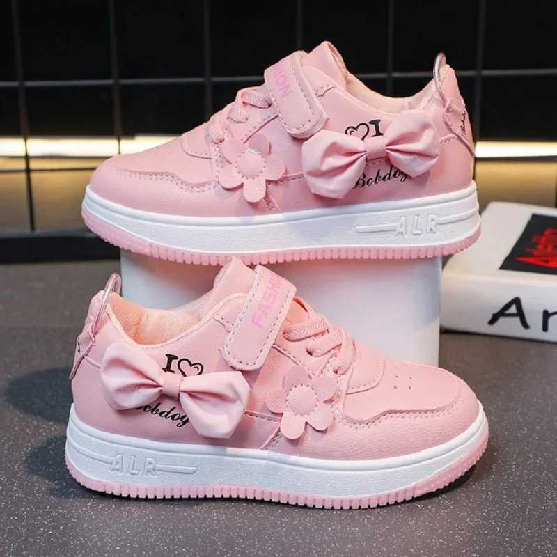 Youth outdoor sports shoes cute bow sports shoes for students comfortable and soft running shoes casual tennis shoes W250318
