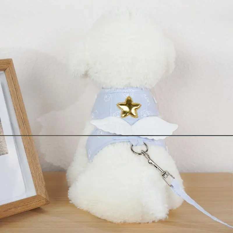 Cat and Dog Strap Necklace Pet Collar Accessories Kawaii Angel Wing Vest Strap Dog Personalized SuppliesT250318