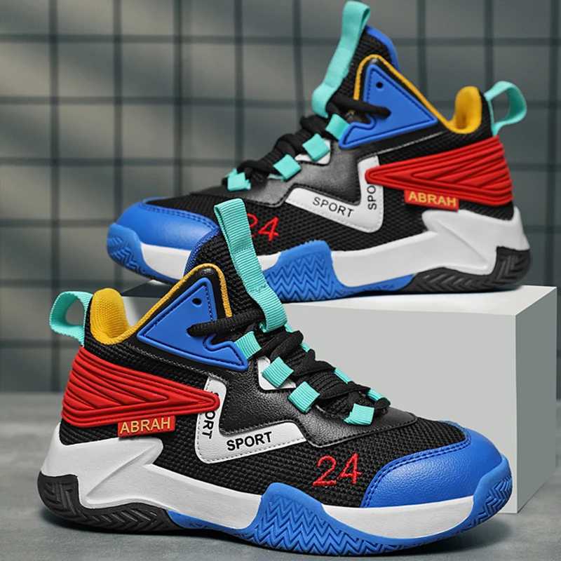 Childrens basketball shoes high-quality and fashionable mid top sports shoes popular lace outdoor running shoesXJ250318