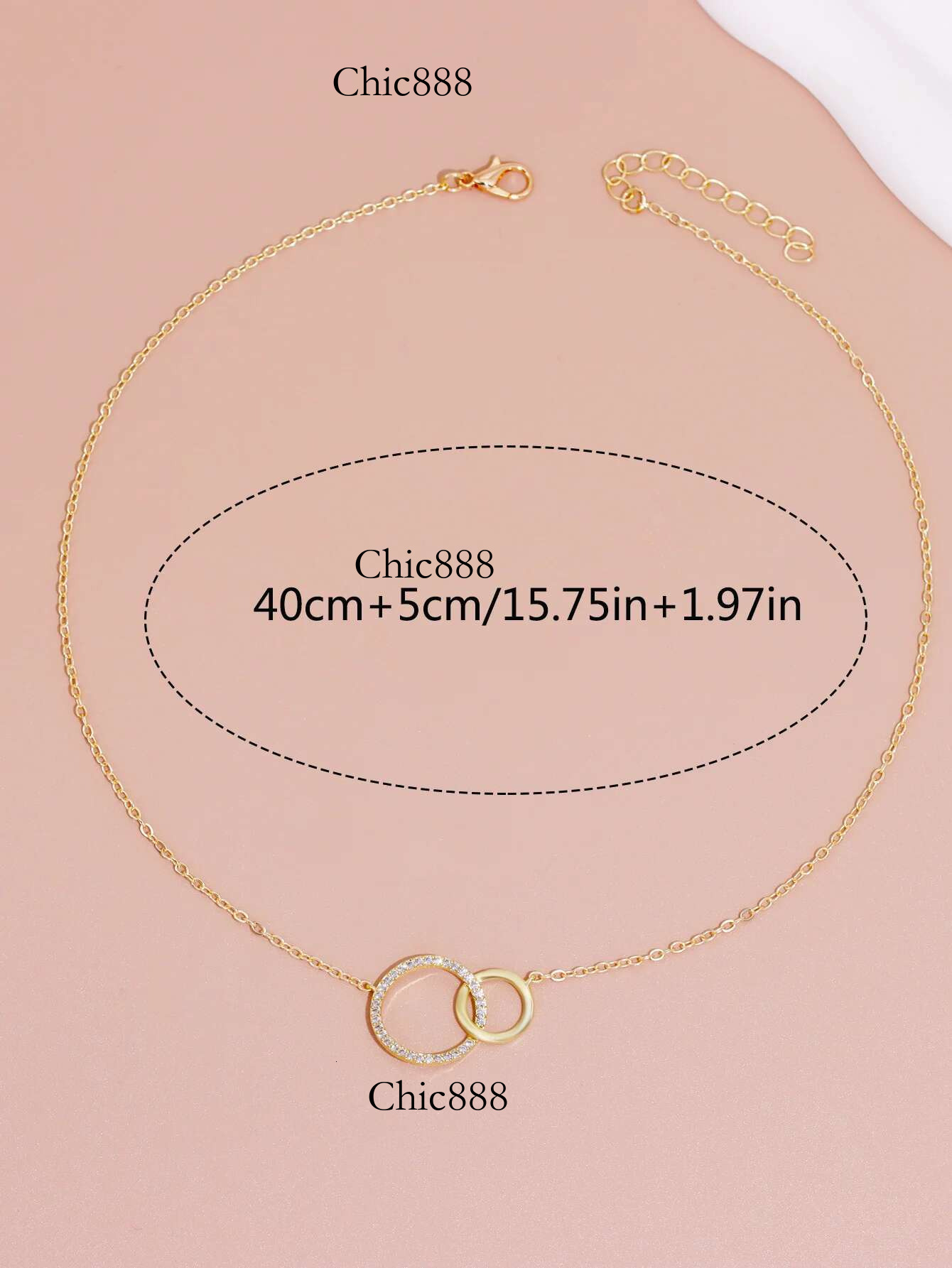 Stainless Steel Necklaces for Women Fashion Thin Chain Minimalist Dainty Double Circle Pendant Necklace on The Neck Jewelry