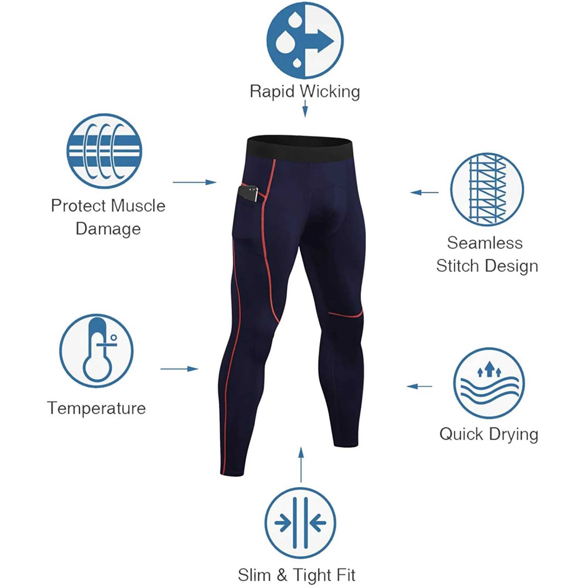 Mens compression pants leggings sports leggings cool dry sports Basel training running W250318