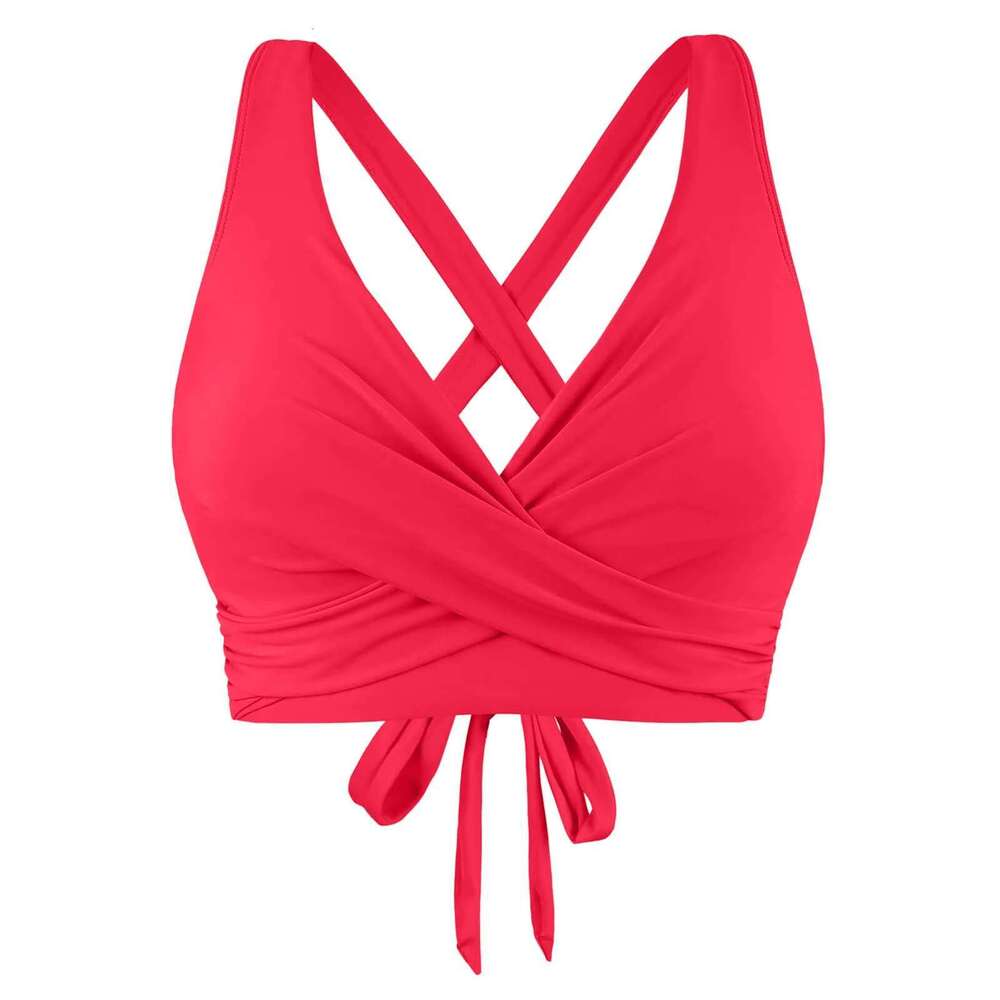 Complete bikini top, push up swimsuit top, short tie, back, women's lace up swimsuit, sports bra, 2024 trend