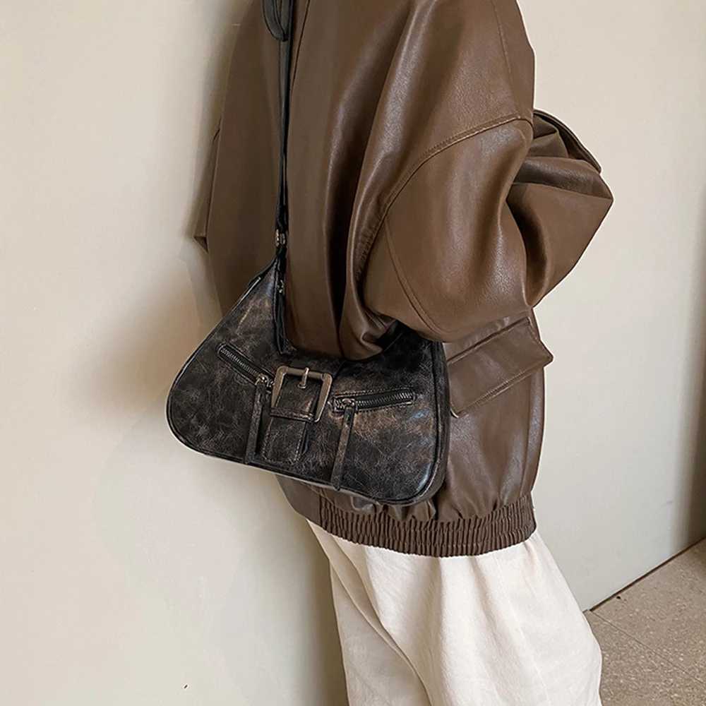 belt design PU leather wens shoder bag Y2K small wens armpit crossbody bag and handbag-ll Y250318