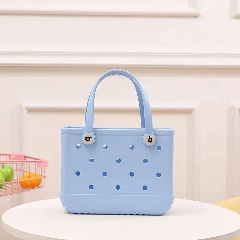 Beach Bogg Bags Children EVA Waterproof Cute Summer Storage Baskets Fashion Kid Outdoor Picnic Small Solid Color Eva Jelly Bag