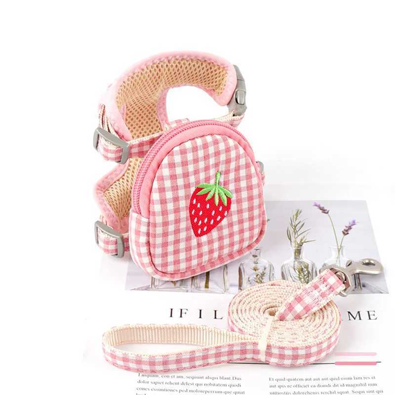 Cute embroidery pattern dog belt bag function pet cat collar sling flower puppy kitten traction sling outdoor dog walkingT250318