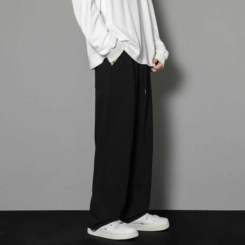 CAAYU sports pants mens straight pants large mens loose black casual pants street clothing sports Trousers runners oversized sports pants W250318