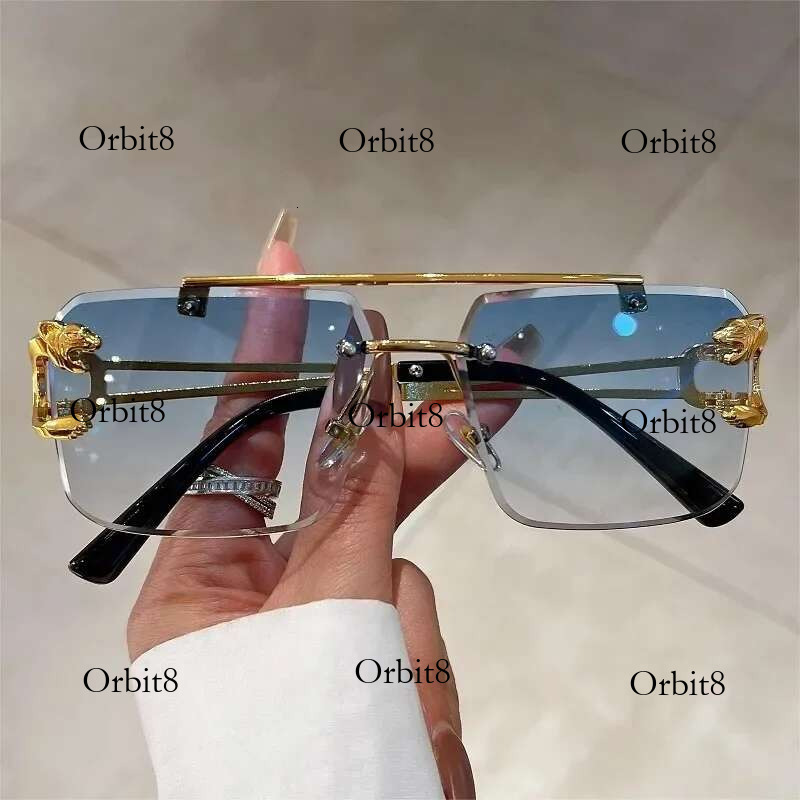 Square Sunglasses Man Woman Brand Designer Vintage Rimless Sun Glasses Male Female Fashion Retro Mirror Oculos De Sol