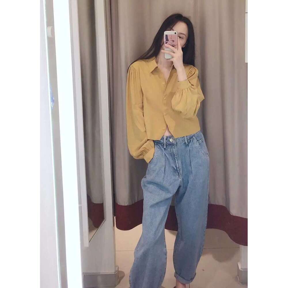 Maxdutti Woman England Vintage Street Loose Harem Mom High Waist Pleated Turnip Pants Boyfriend Jeans For Women