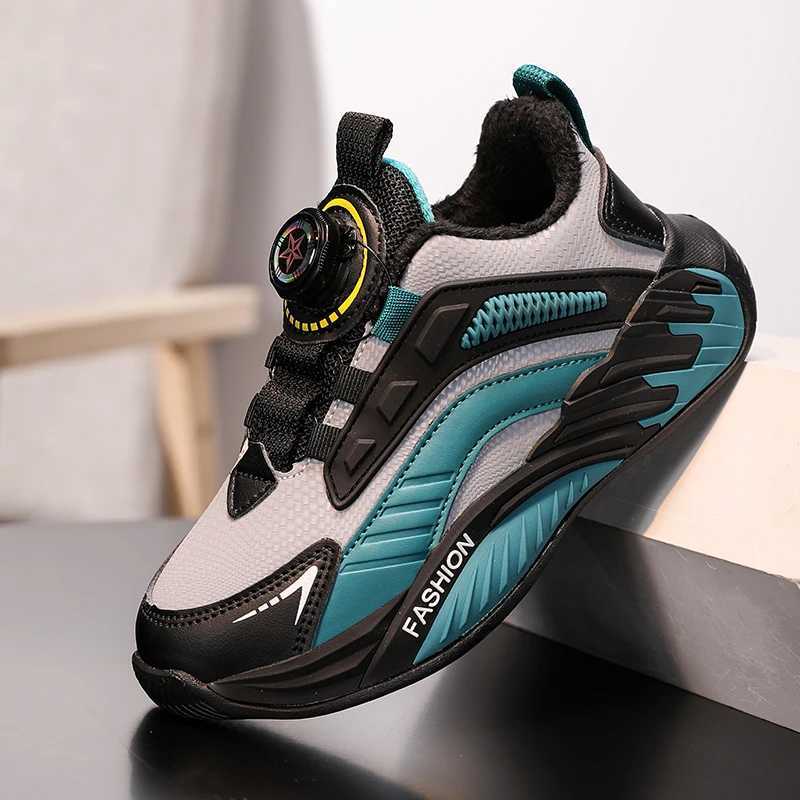 Winter childrens sports shoes boys thick cashmere warm snow boots girls anti slip outdoor fashionable sports shoes student shoes W250318