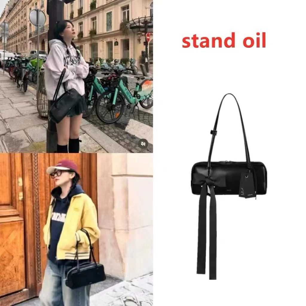 New style French bread bag Xu Yunzhen same stand mirror bow shoe handbag Y250318