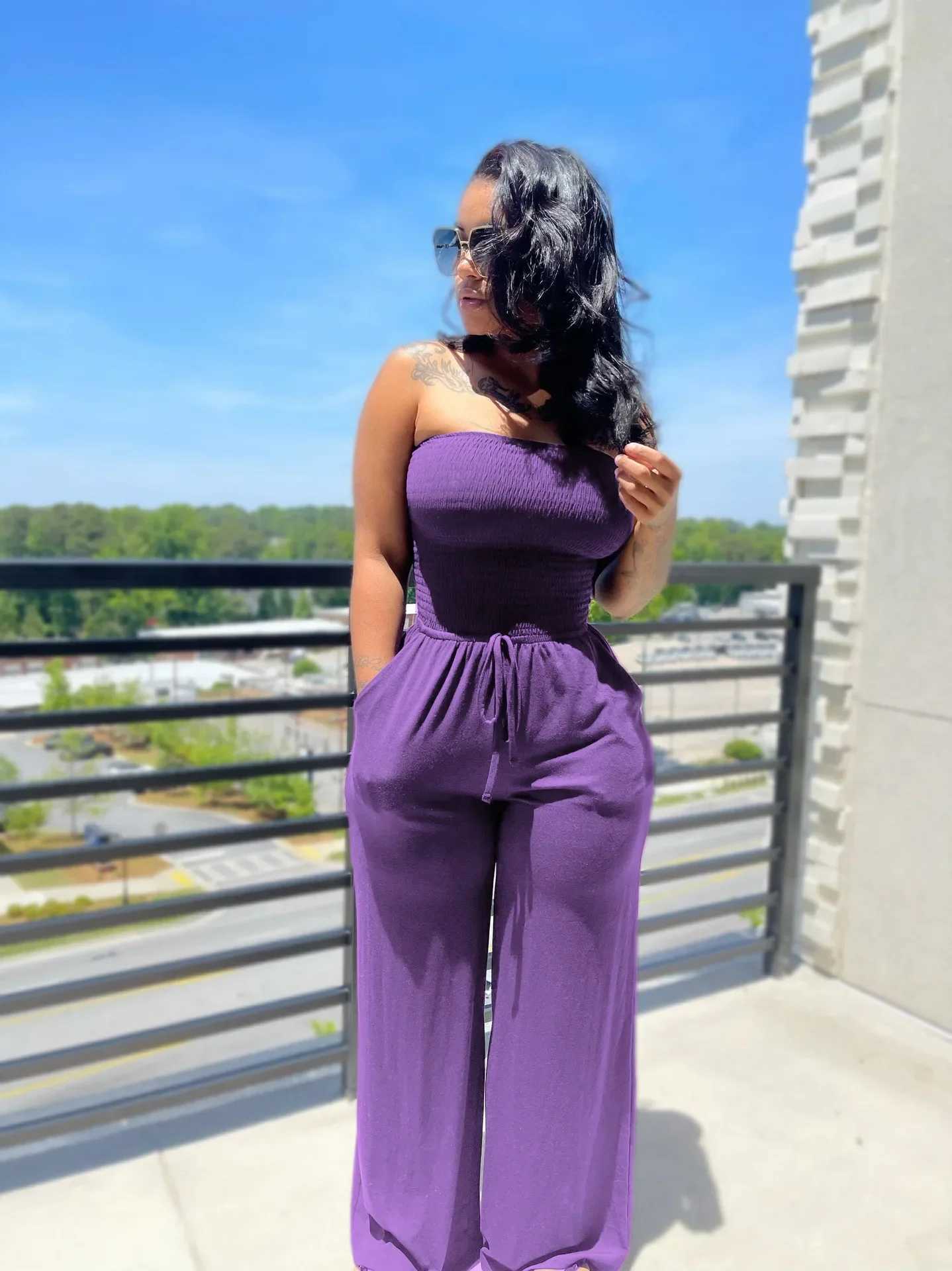 Summer sexy tube top wide leg jumpsuit for women fashionable and casual loose jumpsuit for women X250318