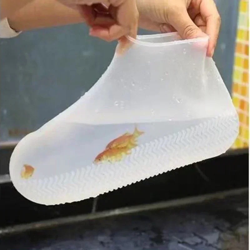 Silicone WaterProof Shoe Covers Unisex Shoes Protectors Reusable NonSlip Rain Boot Overshoes Walking Accessories 250318