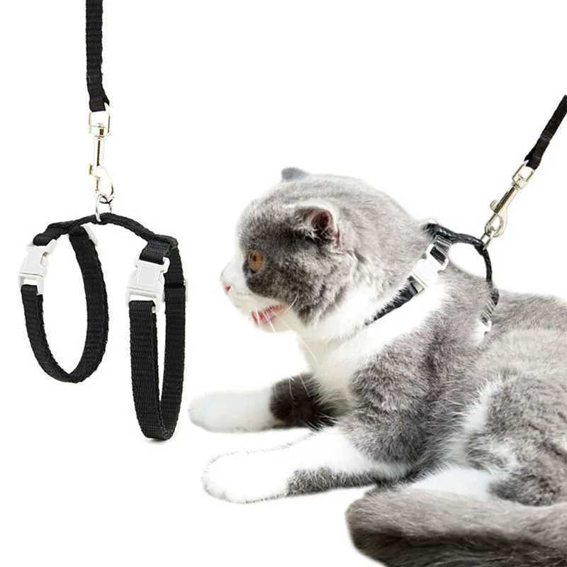 Fireproof cat harness and belt set adjustable cat harness nylon collar lightweight walking cat harness suitable for small dogsT250318