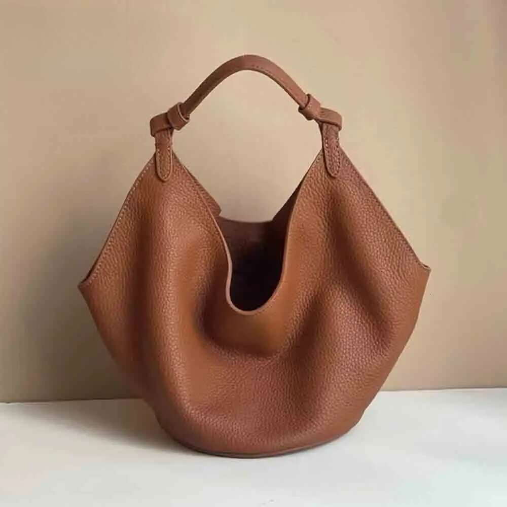 New Woman Bag Cowhide Leather Designer Bags Soft Underarm Shoulder Satchel Tote Retro Pouch Black