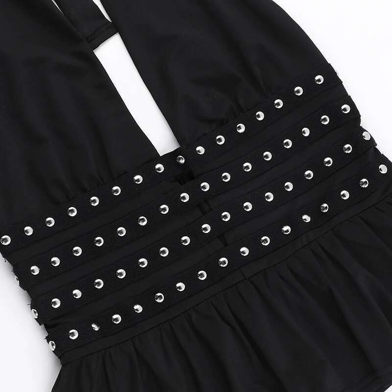 celebrity with Internet spicy girl style sexy hot nail deep V-neck hanging neck backless versatile top vest for women