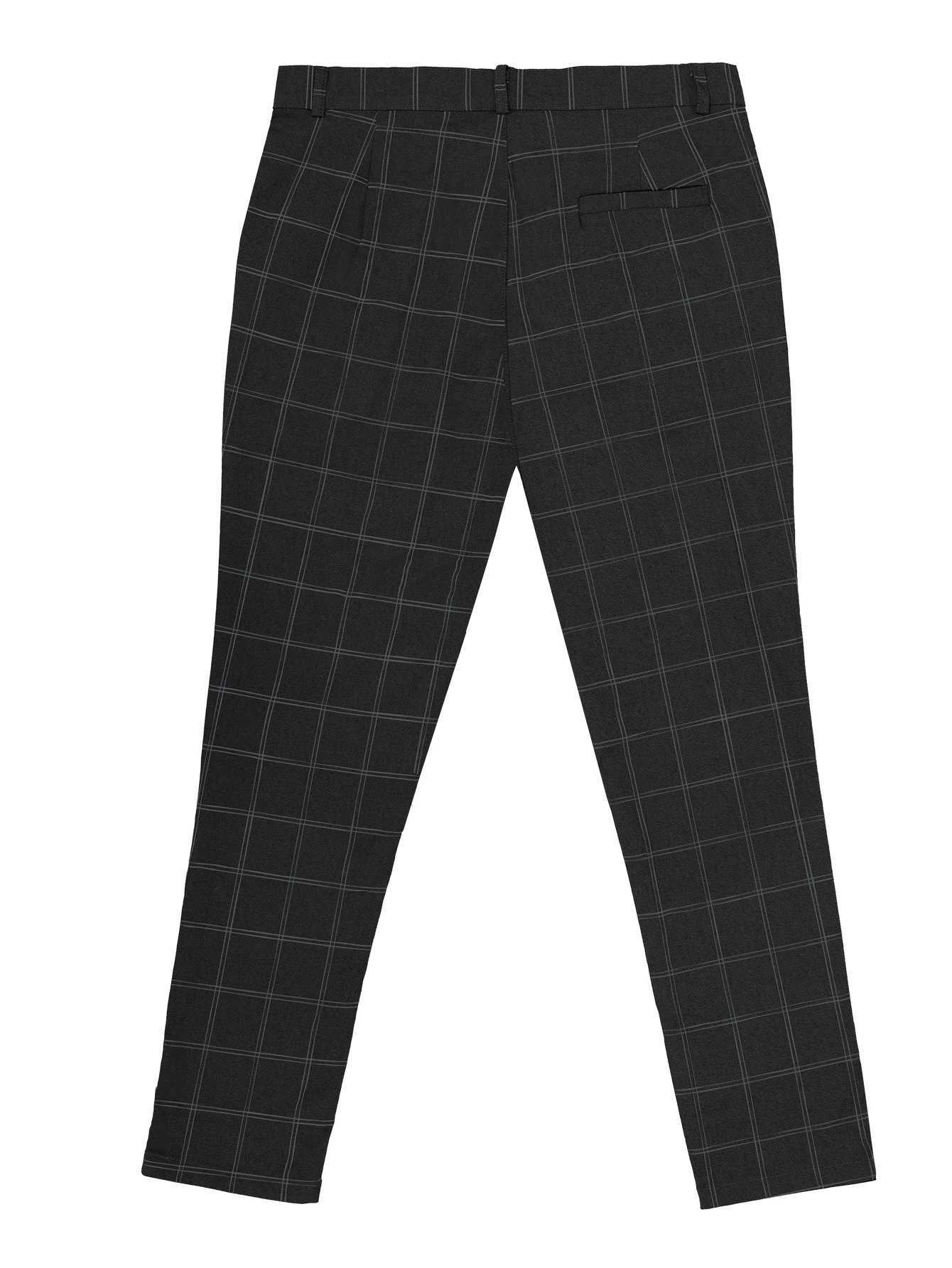 Checkered Fashion Europe and the United States Style Mens Pants Business Casual Travel Slim Pants Comfortable and Versatile W250318