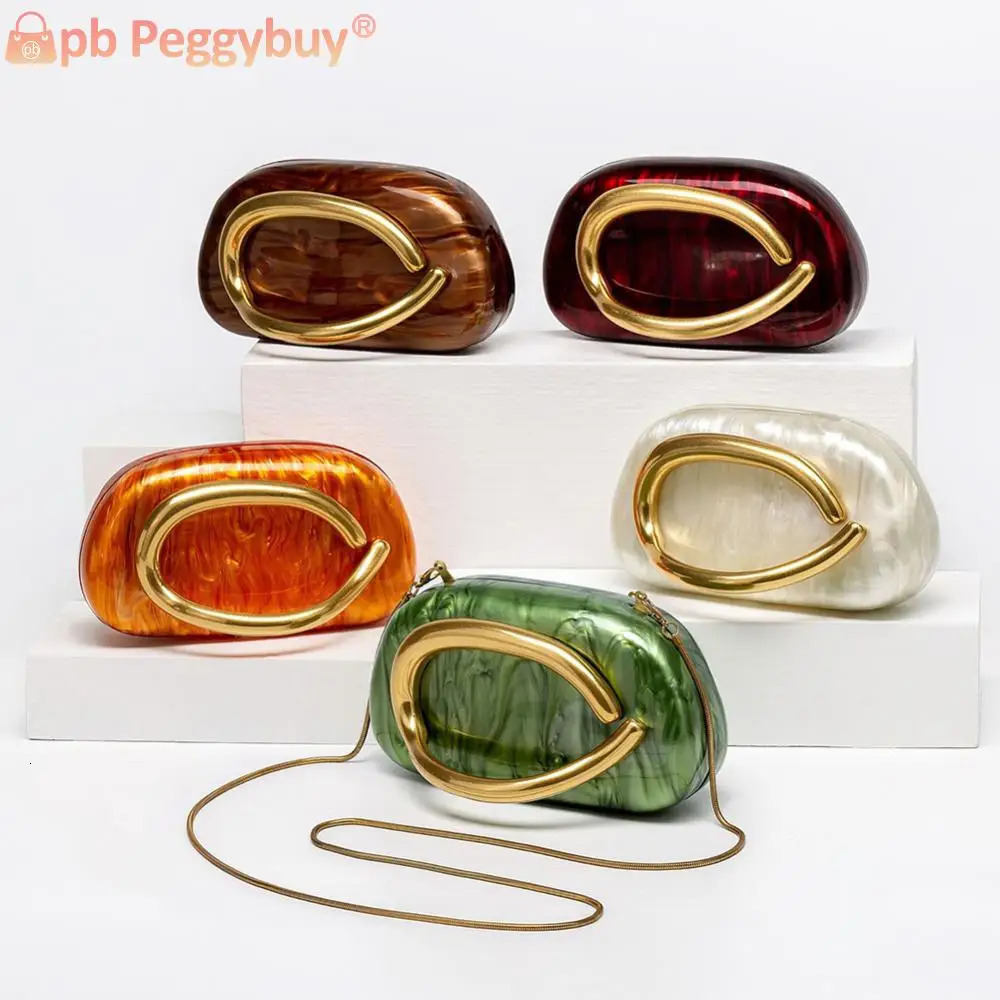 Women All-Match Shoulder Bag with Chain Versatile Sling Bag Acrylic Elegant Evening Bag Shopping Travel Party Phone Bag 250318