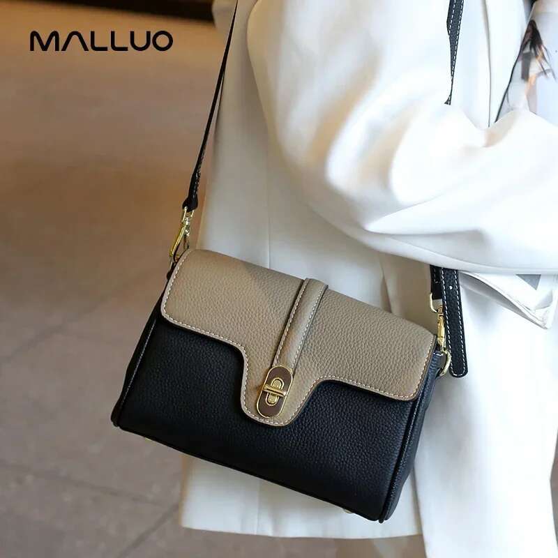 Female Cowhide Handbag High Women Natural Cow Genuine Leather Shoulder Bags Lady Fashionable Versatile Top Handle Bag