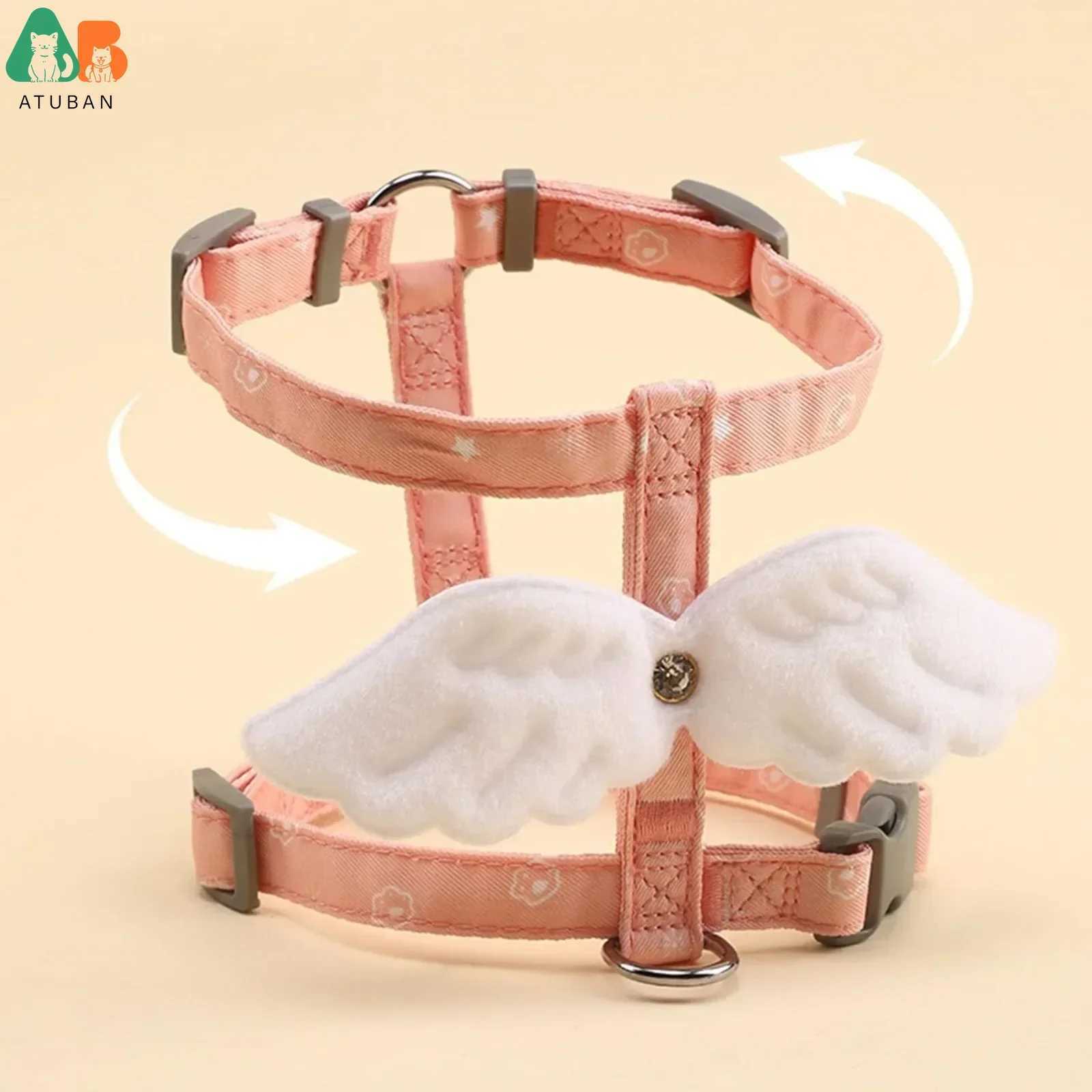 Adjustable Kitten Leash Cat Harness Cat Leash Anti-Escape Breathable Soft Vest Suitable for Outdoor WalkingAngel Wing Pet LeashT250318
