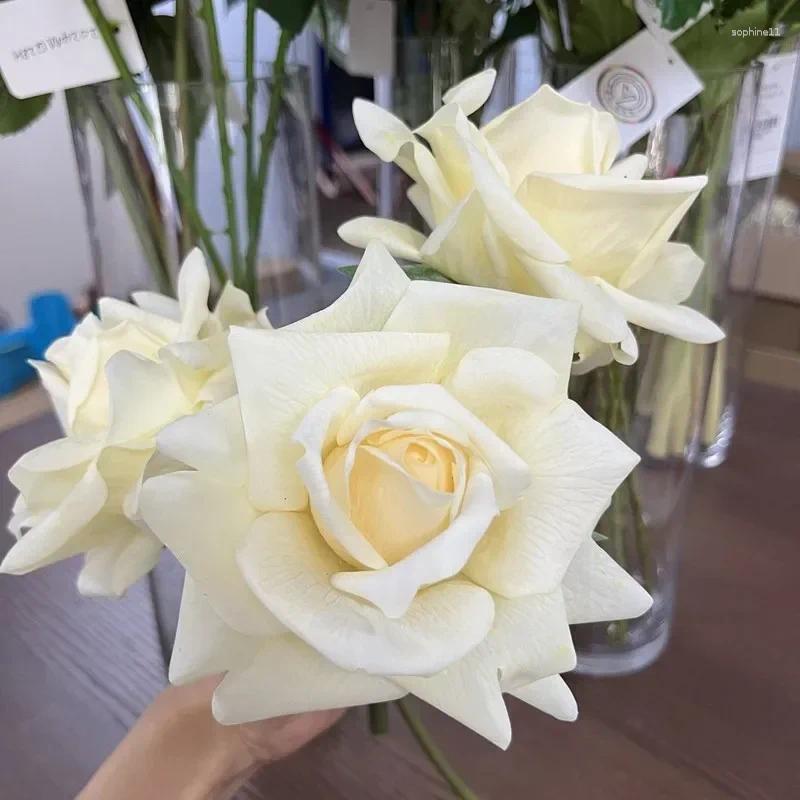 Update Decorative Flowers 10Pc Moisturizing Rose Real Touch Artificial Wedding Decor Flower Arrangement Bridal Bouquet Home Party Event