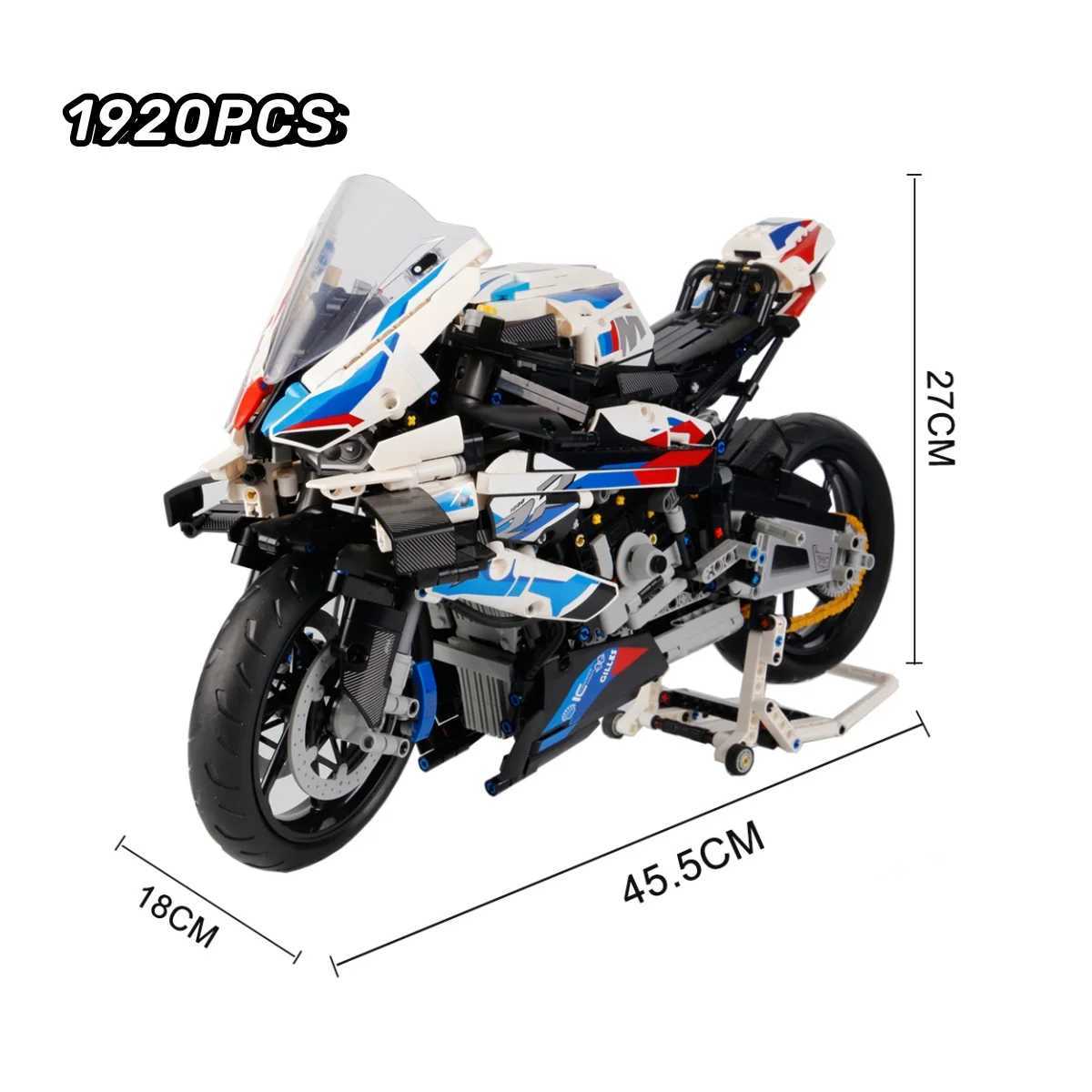 Inventory 1920Pcs Technology Racing Motorcycle 1000 RR Motorcycle Building Blocks Toy Christmas Childrens Gift W250318