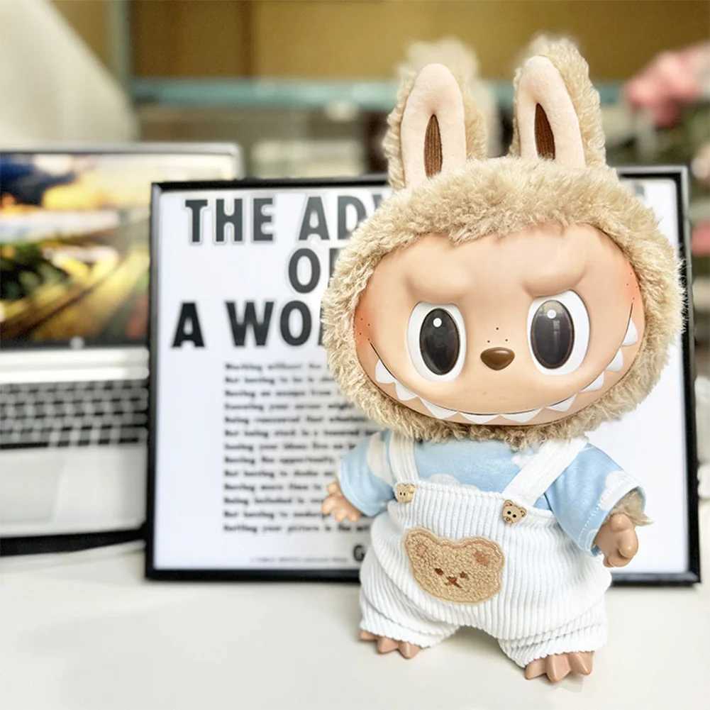 38cm mini doll clothing accessory suitable for Korean K-pop Exo Labubu Idol V1 V2 cloud shirt white belt set Y250318