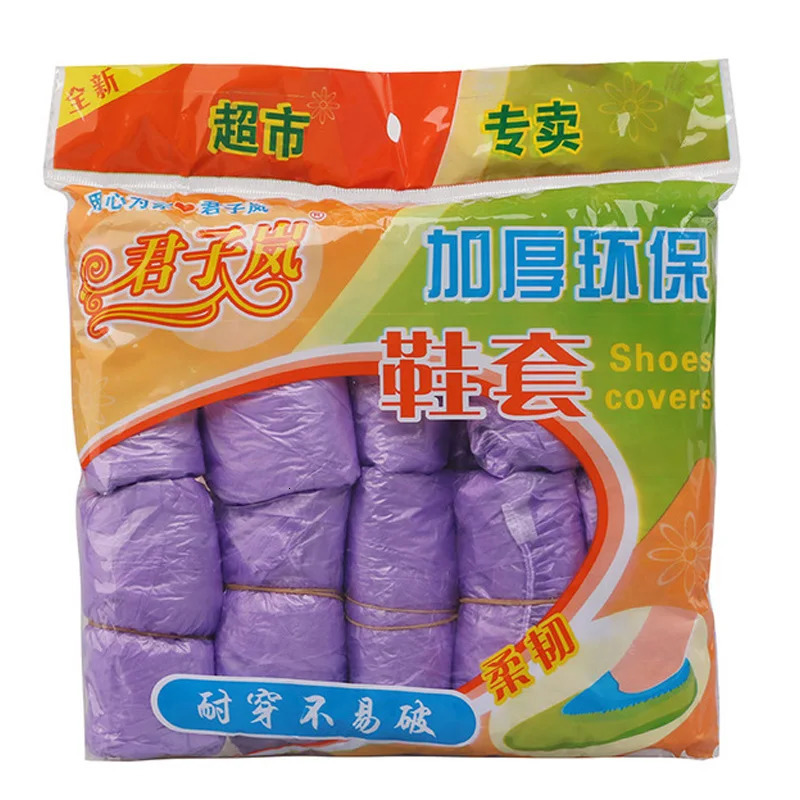 1 pack100 outdoor disposable rain shoe covers waterproof boot thick plastic multi colored optional anti slip shoes 250318