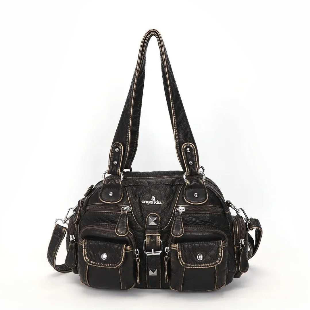 Angel Wen handbag Sahel top handle handbag PU Shoder bag Garbage bag Gift Shoder bag Y250318