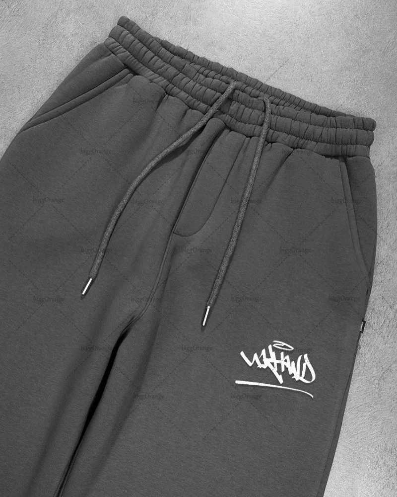 American Street Harajuku Set Fashion Trend Zipper Hoodie Hip Hop Full Match Sweatshirt Retro Drawstring Wide Leg Mens Sports Pants W250318