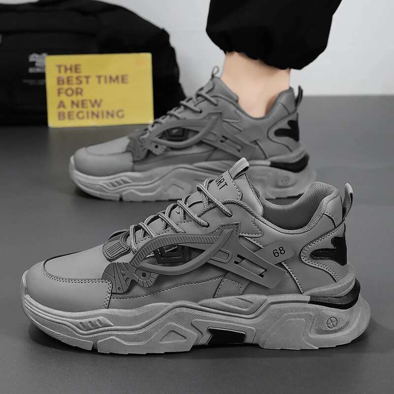 Student height increasing four season new thick men's casual sports soft sole comfortable outdoor running shoes