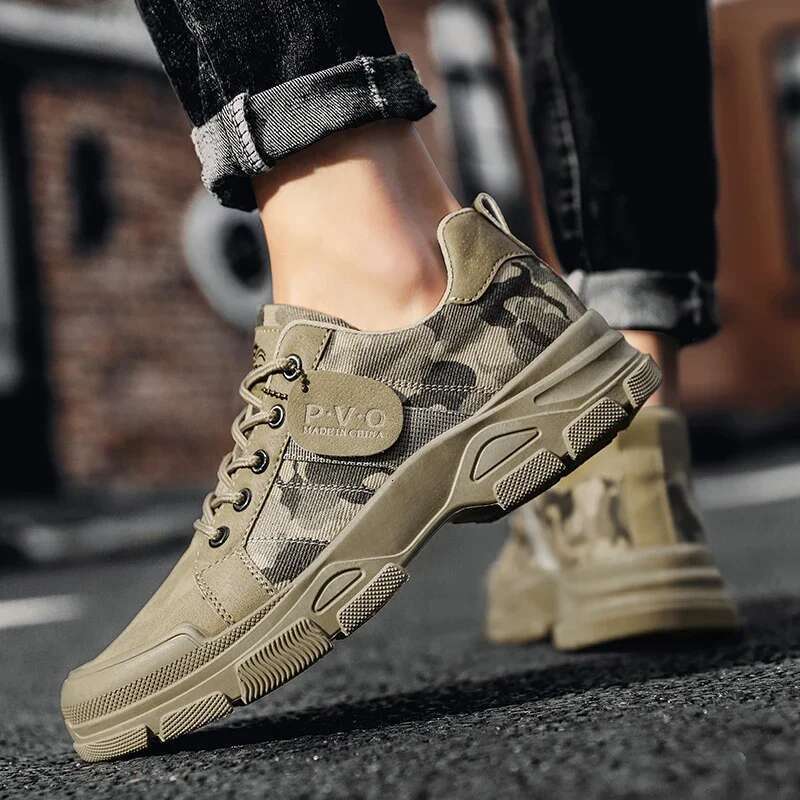 Camouflage Sports Canvas Casual Denim Shoes High-quality Men Outdoor Platform Desert Ankle Bota Mascua