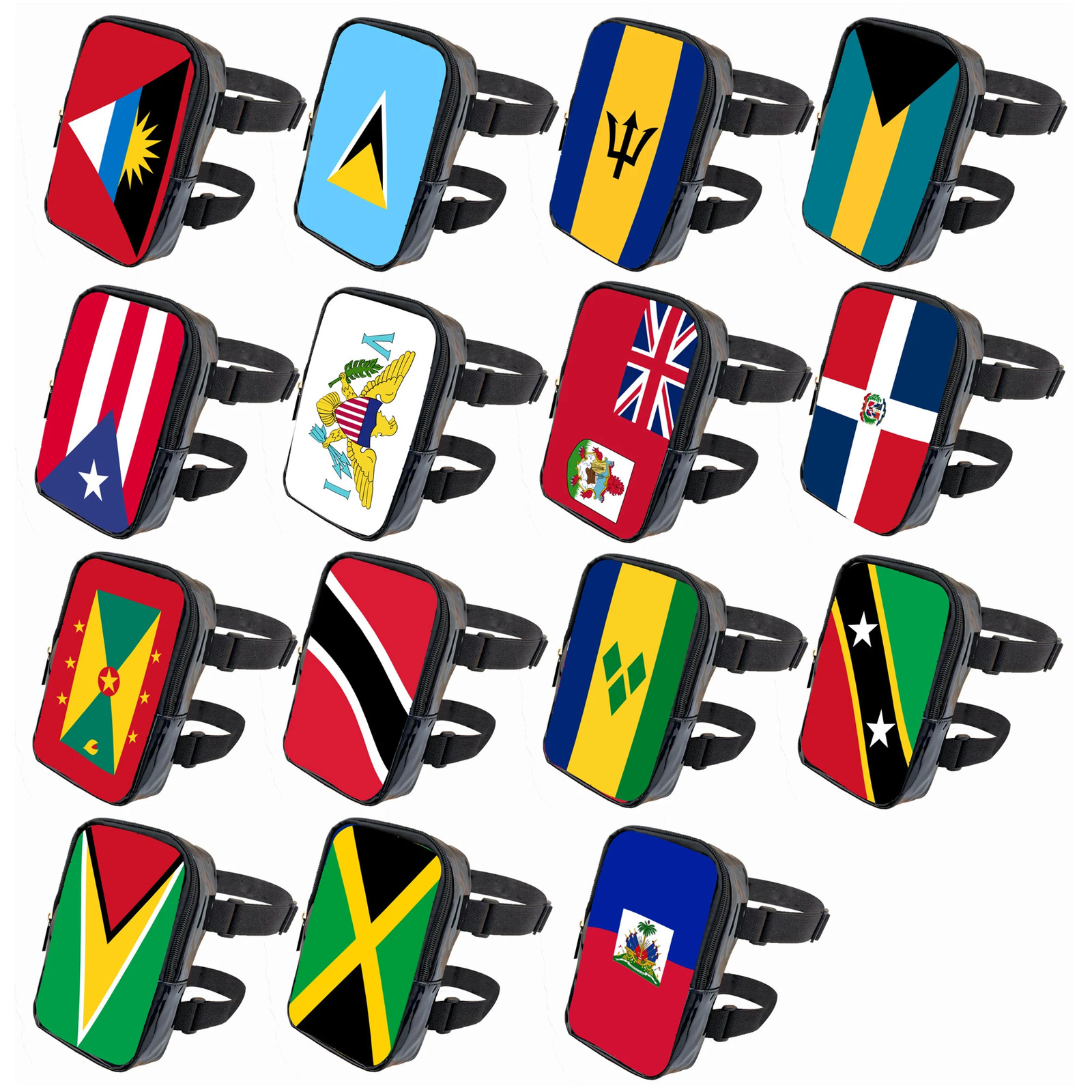 2025 Carnival Leg Bag With Countries Flags Thigh Bag for Women Adjustables Straps PU Waist Pouch Leg Bag for Carnival 250314
