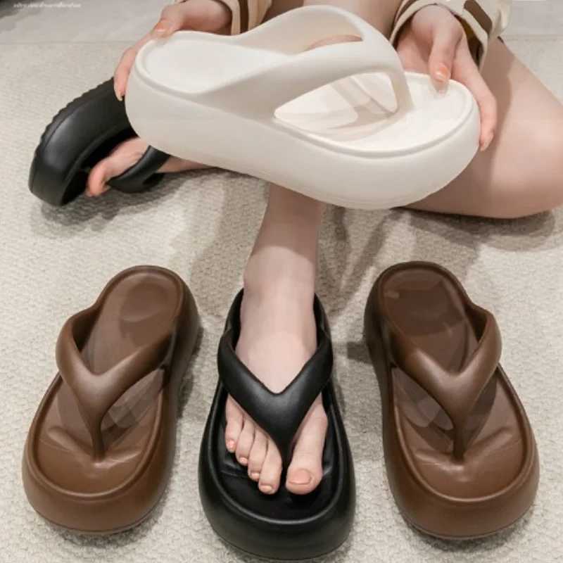 Popar Chunky platform toe clip sandals 2025 Wen New Thick Bott Slip Silppers EVA Anti-t Sandalia De Mujer 5cm Y250318