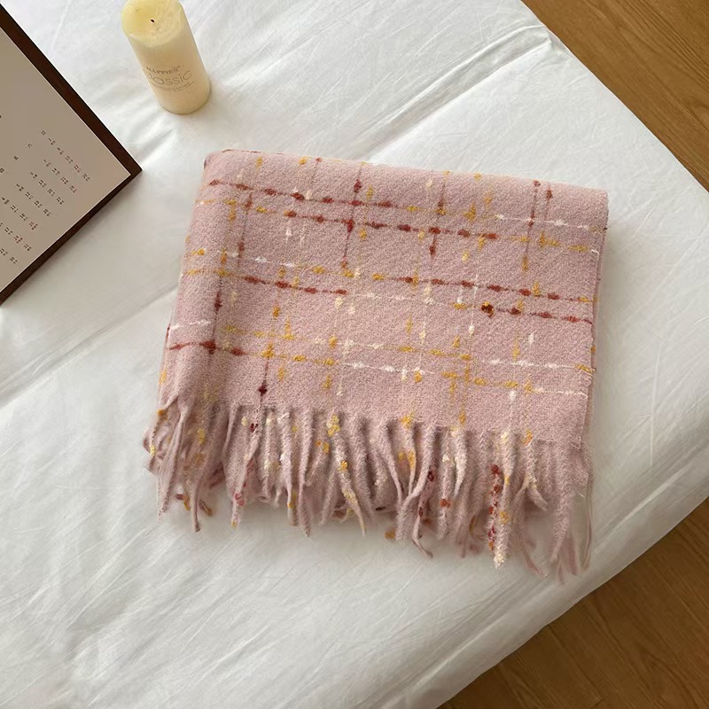 K165 Gypsophila~winter snow white soft skin-friendly scarf women's winter high-end Korean version of all-match imitation cashmere scarf 2024