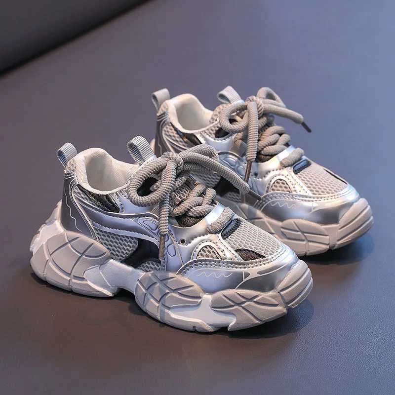 Boys Girls Sneakers Air Mesh Breathable Kids Sports Shoes Thick Soft Sole 2025 New Fashion Children Running Shoes Non-slip Trend W250318